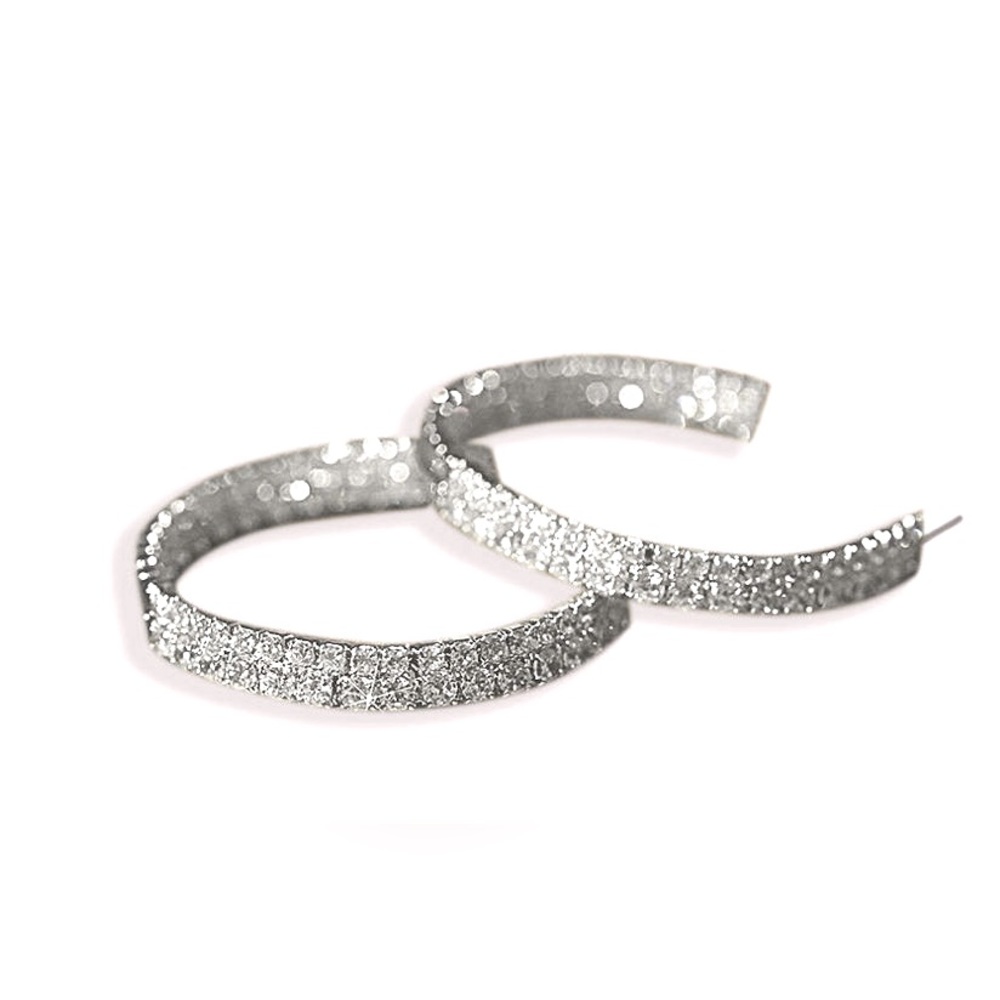 Glam and Sparkle open hoop earrings